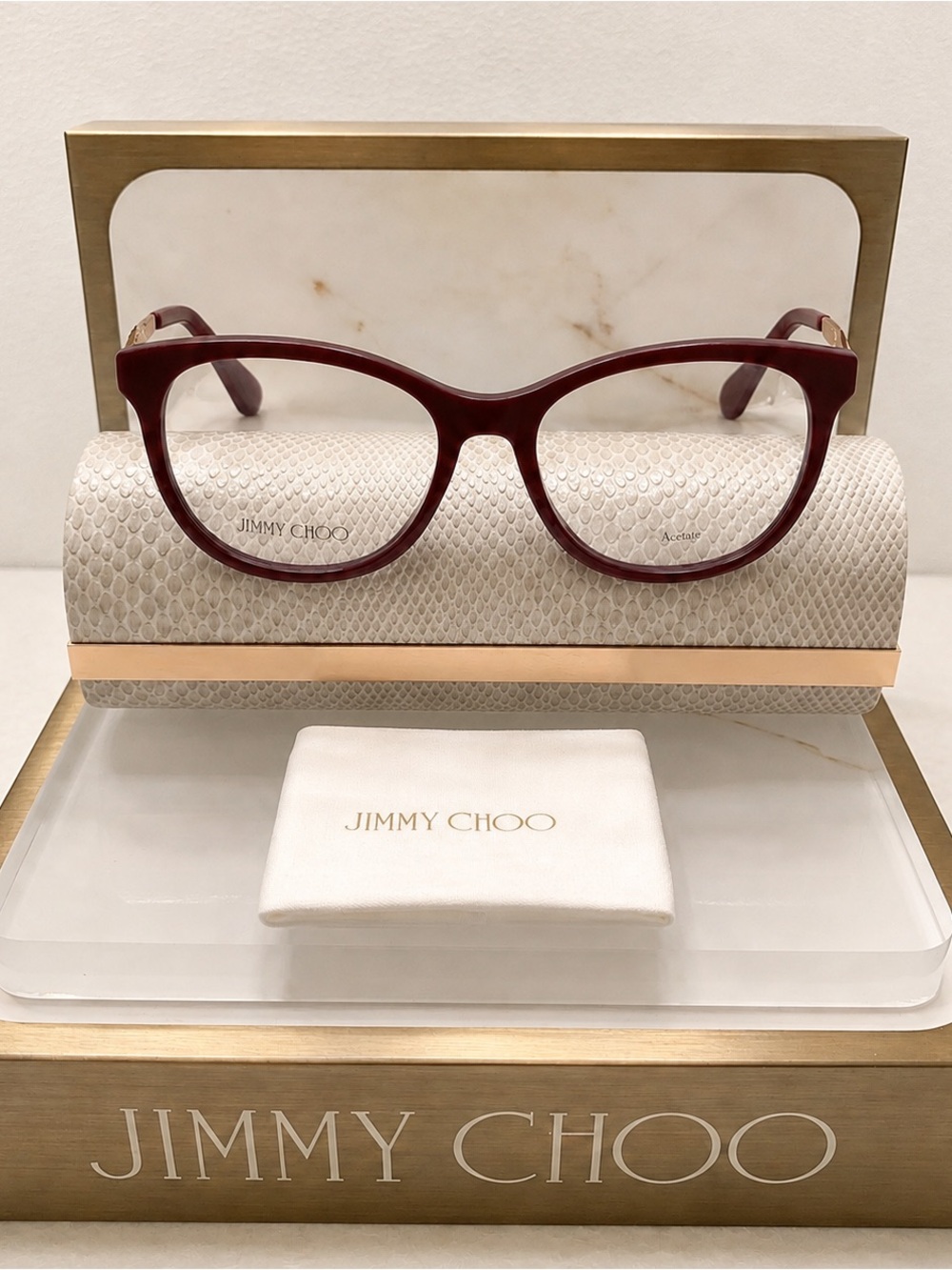 Jimmy Choo 202 Eyeglasses | Color LHF Burgundy